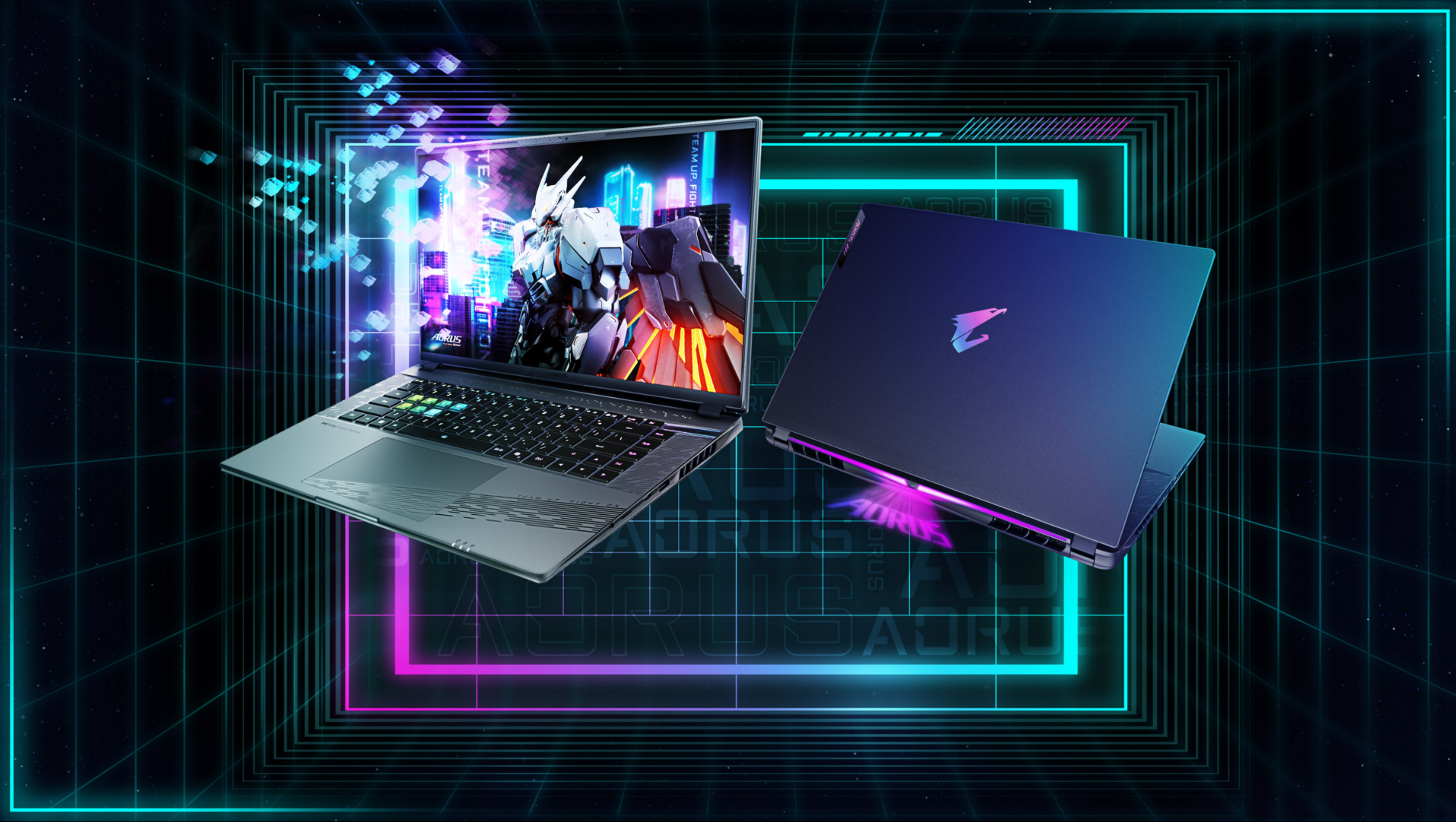 A large marketing image providing additional information about the product Gigabyte AORUS 16X (ASG) - 16" 165Hz, 14th Gen i9, RTX 4070, 32GB/1TB - Win 11 Gaming Notebook - Additional alt info not provided